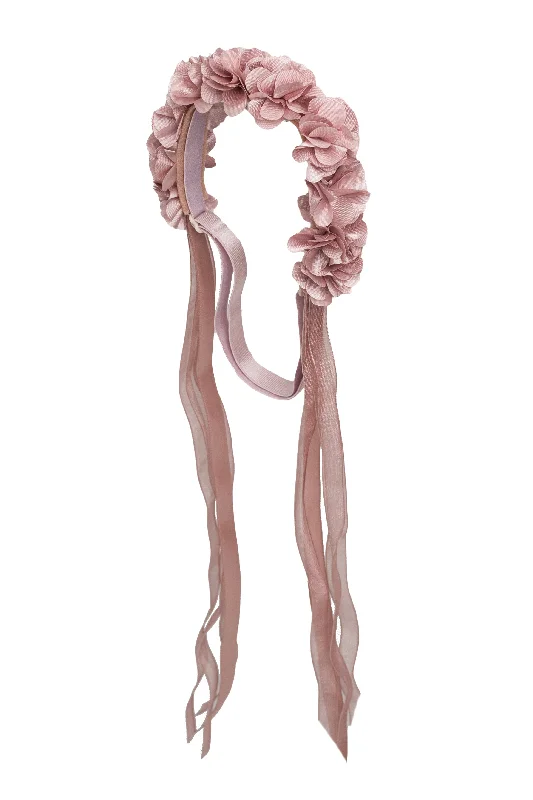 soft velvet hairbands for smooth, shiny hair -Carnation Wrap Wreath - Rose Mauve