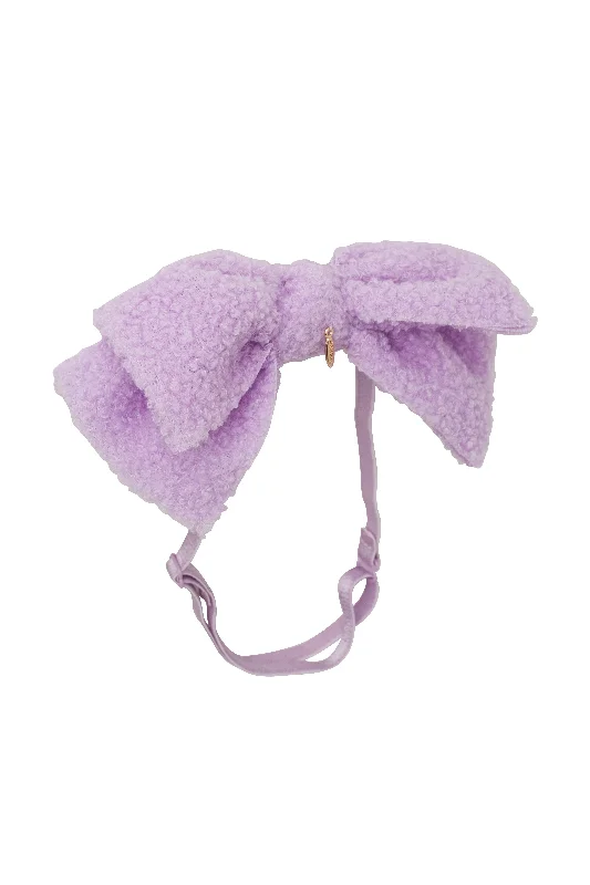 minimalist satin hairbands for sleek looks -Fuzzy Floppy Wrap - Lilac Purple