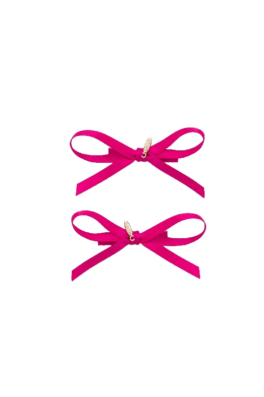 vintage-inspired headbands for timeless beauty -Gerber Clip Set of 2 - Azalea Hot Pink