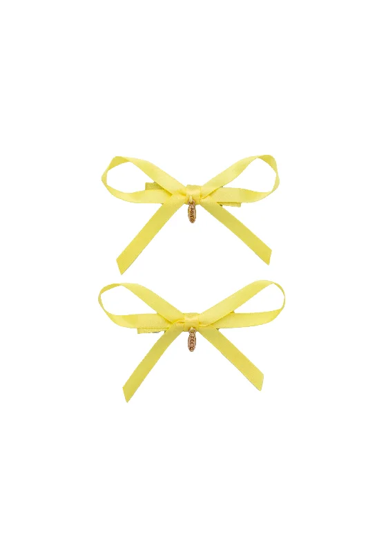 oversized hairbands for high-fashion looks -Gerber Clip Set of 2 - Lemon