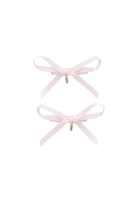 trendy tortoiseshell hair clips for a stylish touch -Gerber Clip Set of 2 - Powder Pink