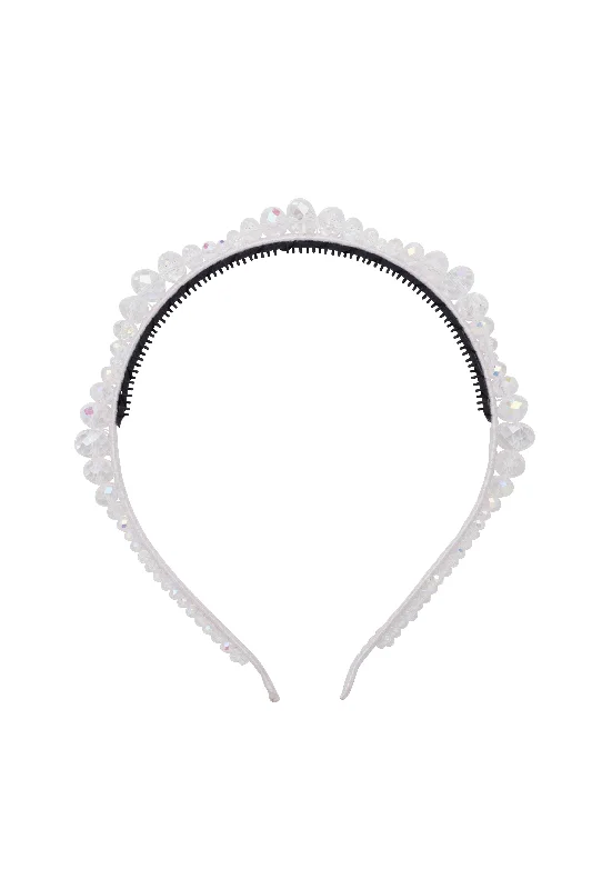 delicate satin hairpins for a soft finish -Glass Waves Headband - Crystal Clear