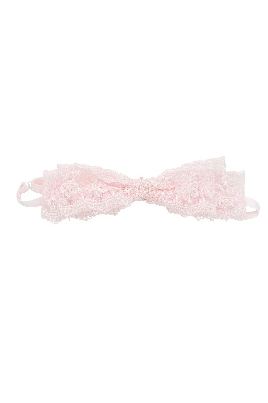 colorful velvet hairbands for a bold statement -Heather Lace Wrap - Light Pink