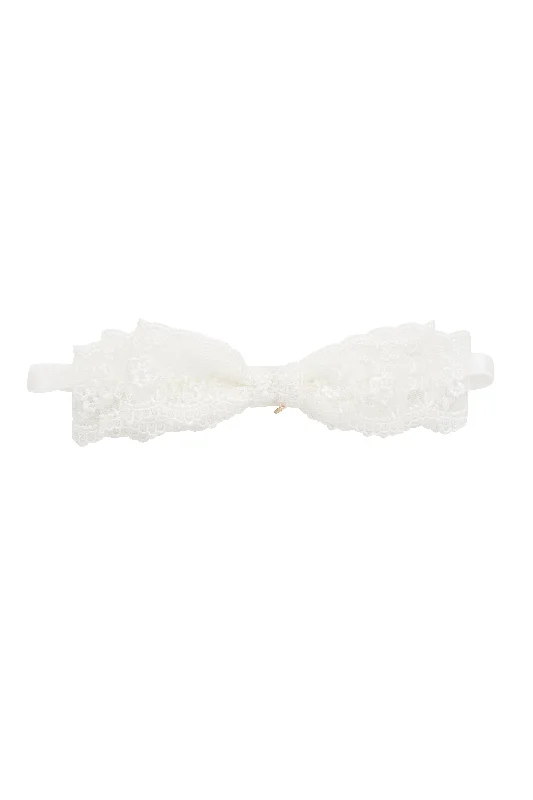 playful flower hairpins for kids -Heather Lace Wrap - White