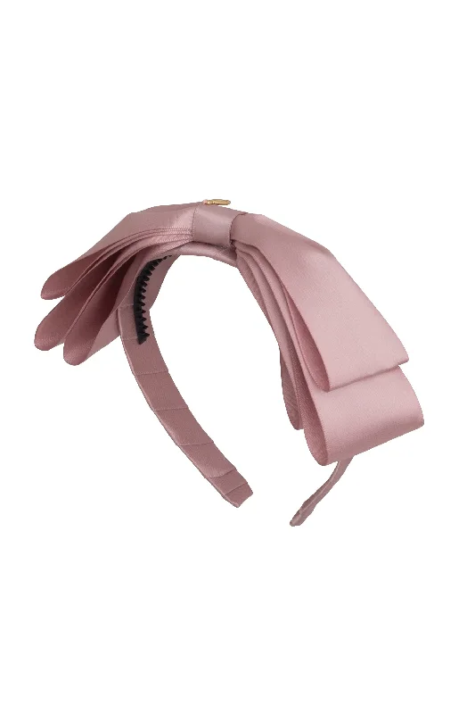 oversized hairbands for high-fashion looks -Heather Satin - Mauve/Blush