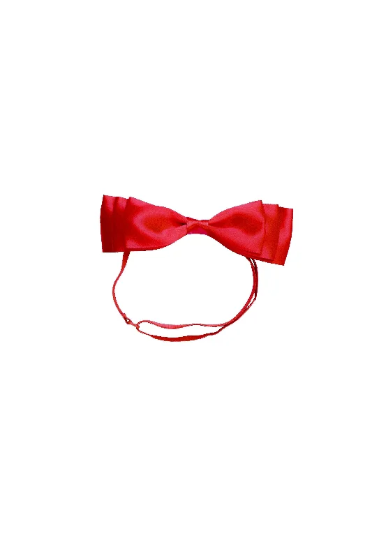 oversized velvet scrunchies for long hair -Heather Satin Wrap - Red