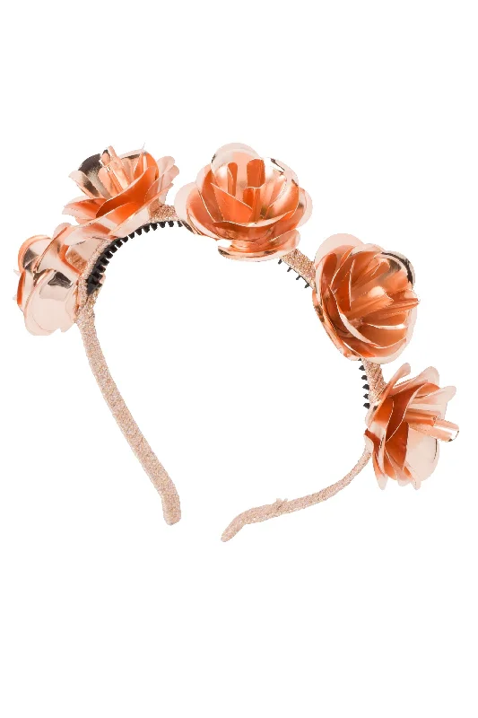 trendy hairbands for casual everyday looks -Lonely Roses Headband - Rose Gold