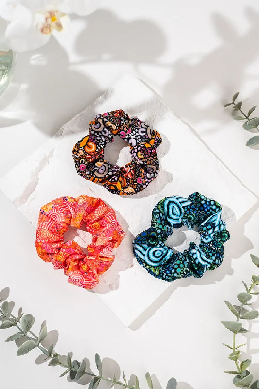 vintage-inspired hairpins for timeless elegance -Merindah-Gunya Scrunchie Collection (3 Pack)