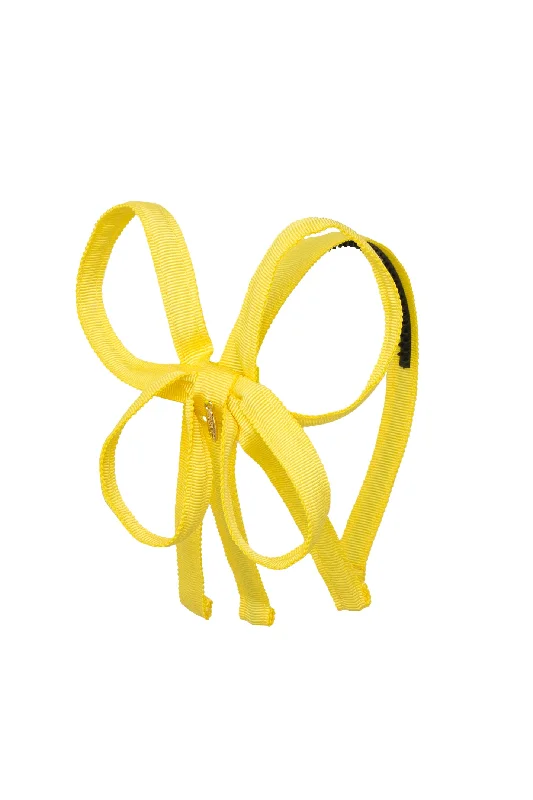 gold hair accessories for luxury looks -Orchid Butterfly Bow Headband - Lemon