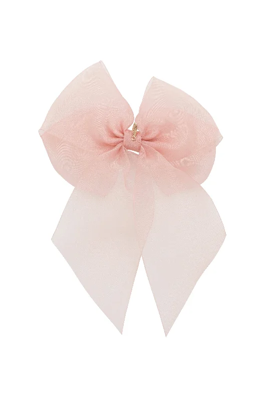 stylish metal hair clips for sleek hair -Oversized Organza Bow Clip  - Sweet Nectar (Handmade in the USA!)