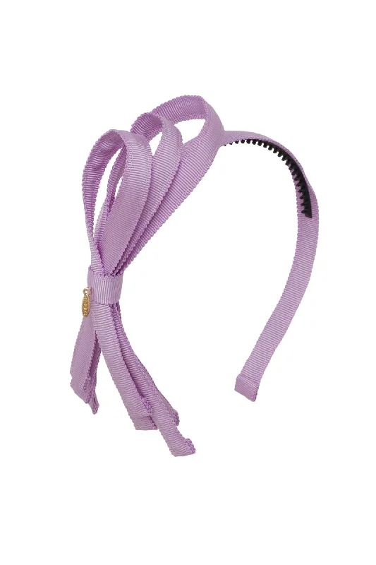 luxury pearl hairbands for weddings -Petersham Loops Headband - Light Orchid Lilac