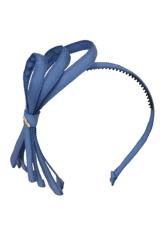 retro hair accessories for vintage-inspired looks -Petersham Loops Headband - Smoke Blue