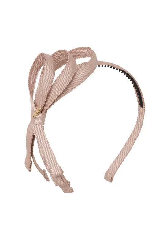 chic metal hairbands for everyday wear -Petersham Loops Headband - Vanilla