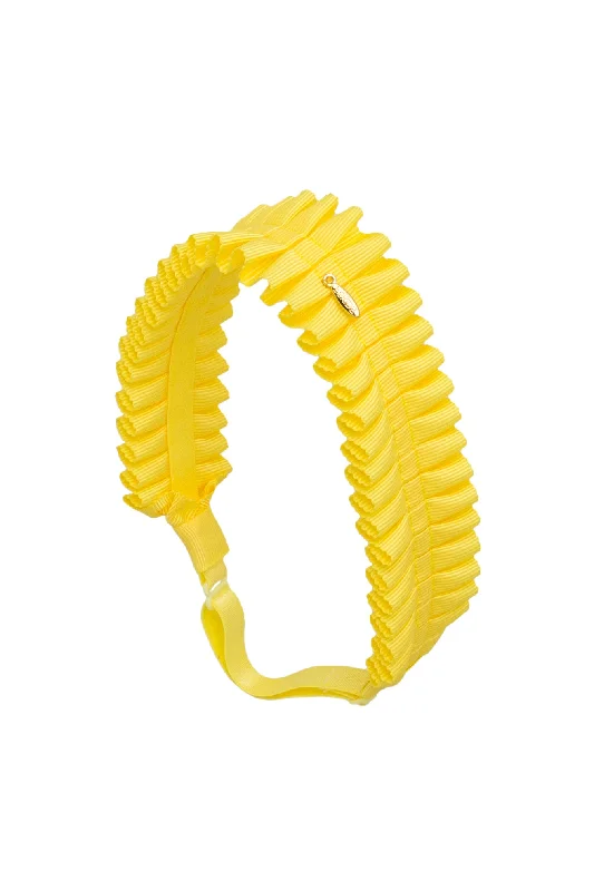 hair combs for curly hair -Pleated Palm Wrap - Lemon