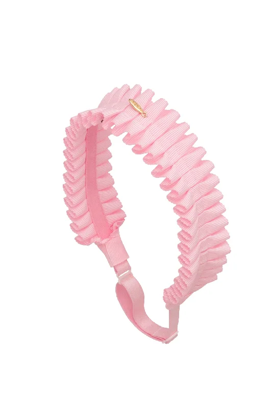 boho chic hairbands for casual outfits -Pleated Palm Wrap - Pink