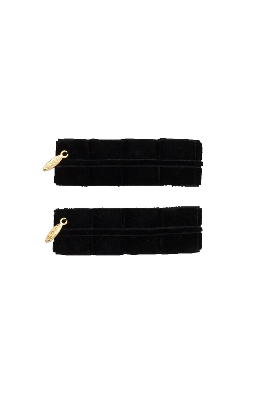 handmade satin hairbands for sophisticated looks -Pristine Pleats Clip Set of 2 - Black