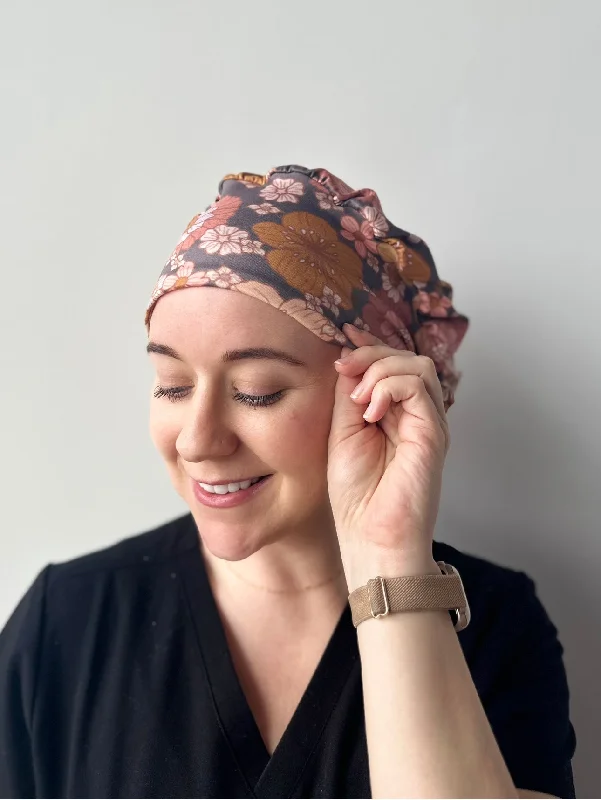 chic velvet hairpins for smooth hairstyles -Scrub Hat - Dusk Floral