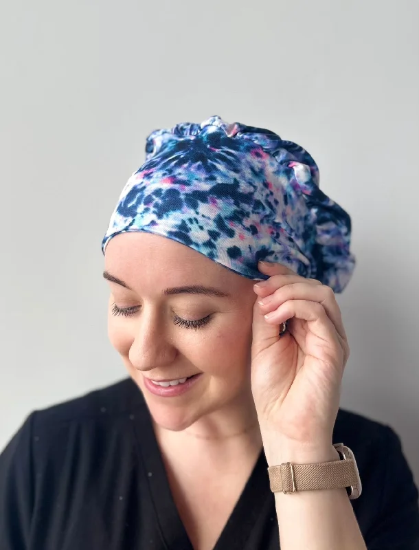 handmade hair combs for elegant updos -Scrub Hat - Moody Tie Dye