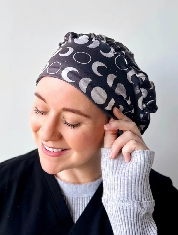 vibrant velvet scrunchies for bold hairstyles -Scrub Hat - Moon Phases