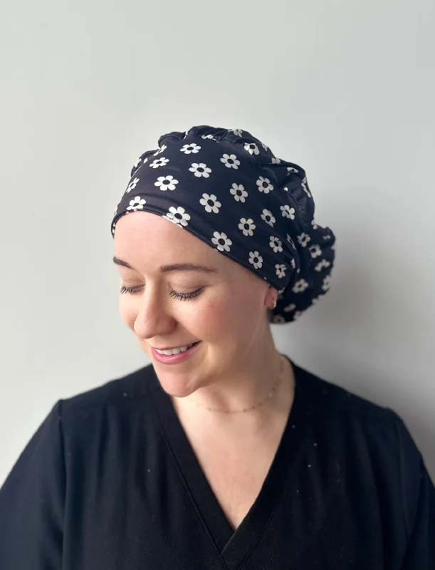 luxurious velvet hairbands for stylish vibes -Scrub Hat - Retro Daisies