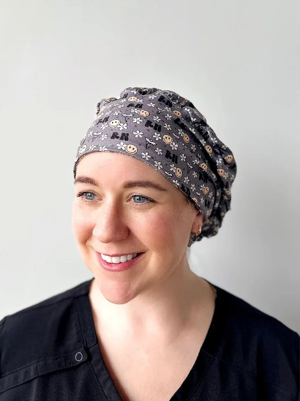 delicate satin hairpins for a soft finish -Scrub Hat - Smiley RN