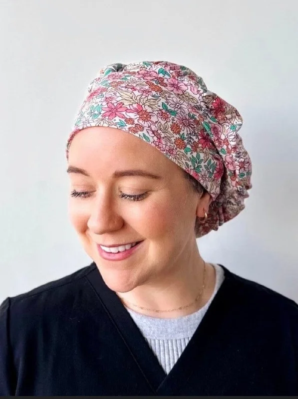 chic metal hairbands for modern elegance -Scrub Hat - Spring Bloom