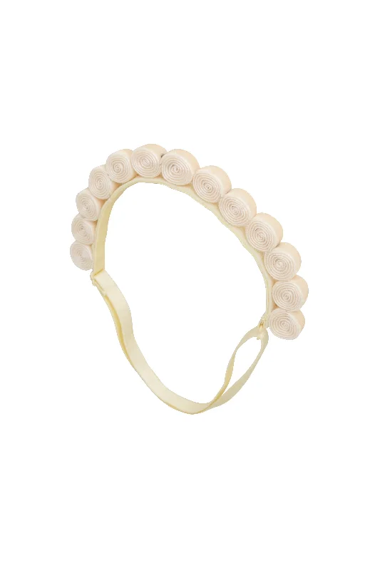 trendy hairbands for casual everyday looks -Spiral Wrap - Ivory Velvet