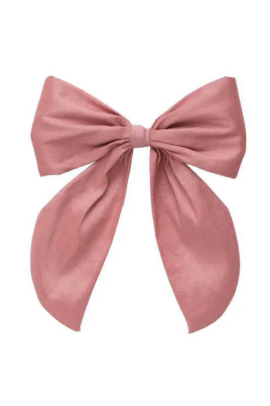 oversized satin hairbands for a bold statement -The Perfect Bow Clip - Large - Taffeta - Rose