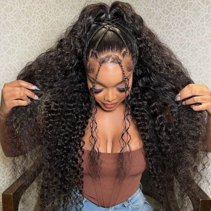 wigs for men with receding hairline for thicker look -24H Fast Shipping Long Curly Hair 13*4 HD Lace Frontal Wig Thick Curly Hair Glueless Wigs Stock Limited -Amanda Hair