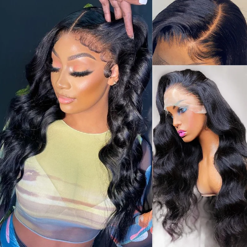 human hair wigs for soft, shiny, and natural style -Body Wave 13x4 Transparent Lace Frontal Wig Best Glueless HD Lace Wigs-Amanda Hair