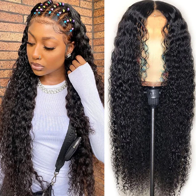 trendy curly wigs for youthful appearance -Curly Hair Transparent Lace Front Wig 13*4/4*4 Lace Frontal Clear Lace Wigs-Amanda Hair