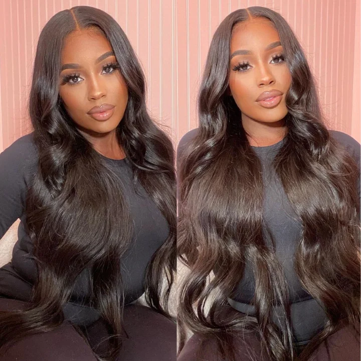 voluminous medium wigs for a balanced look -Amandahair Glueless Crystal Clear HD Lace Wig With Pre-Plucked Hairline Body Wave Lace Front Wigs