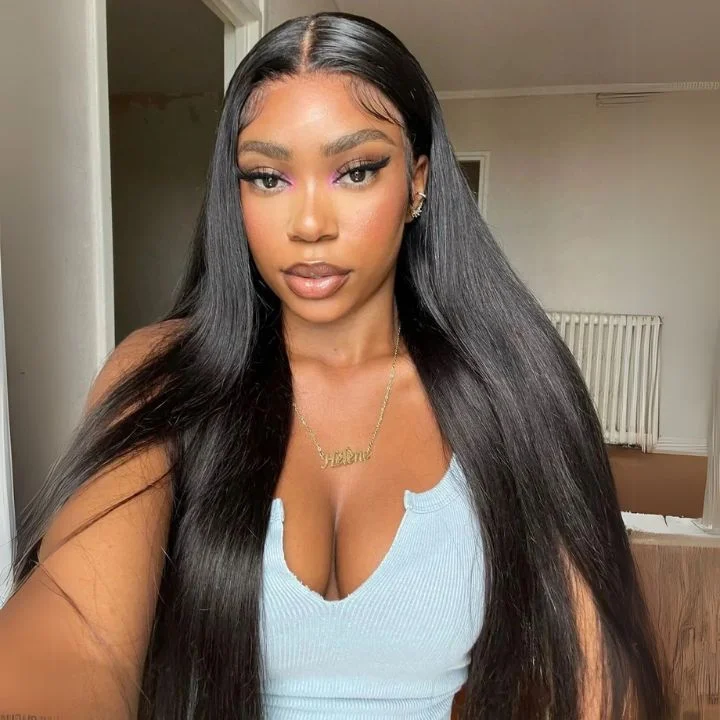 best curly wigs for voluminous hair -Black Friday Flash Sale Up To 90% OFF | Long Straight Hair Wigs 13x6 HD Transparent Lace Frontal Wig-Amanda Hair