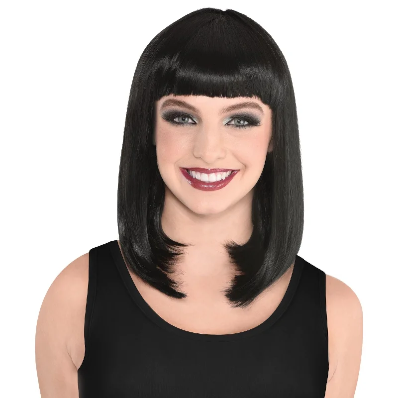 voluminous straight wigs for sleek effect -Black Long Bob Wig |  1ct