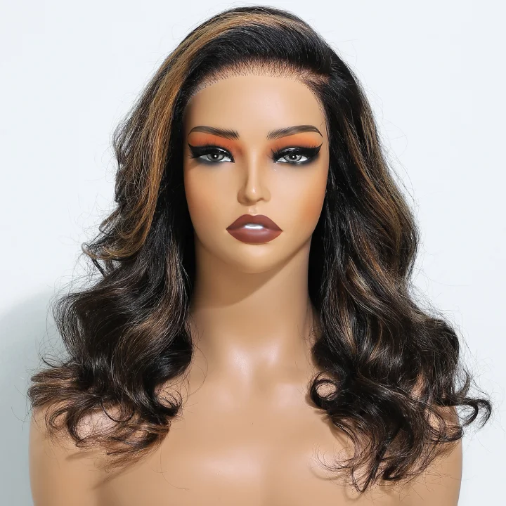 full coverage wigs for ultimate protection -Blayage Color Glueless Body Wave Highlight Brown 7x5/13x4 Lace Front Wigs-Amanda Hair