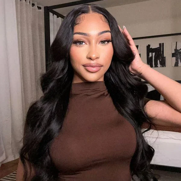 braided wigs for easy and elegant protective style -OQHAIR Body Wave Hair Wear & Go Glueless Wigs 4x6 Pre Cut HD Lace Closure Wigs With Pre Plucked Nautral Hairline