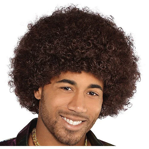 voluminous curly wigs for added fullness -Brown Afro Wig | 1ct