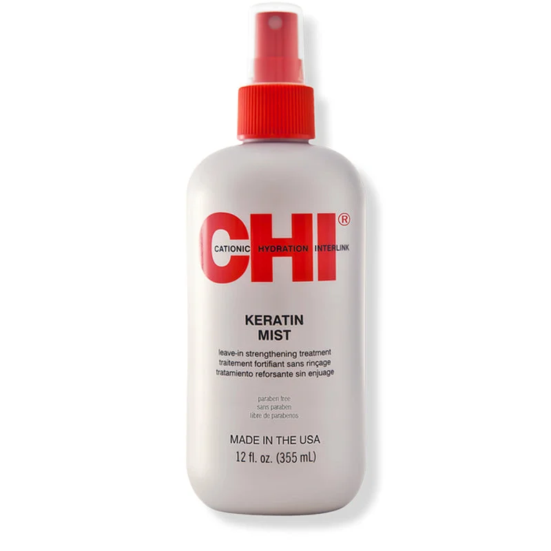 sulfate-free shampoo for smooth, shiny hair-Chi Keratin Mist Leave-In Strengthening Treatment 12 oz