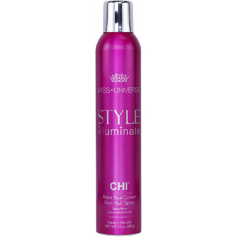 sulfate-free shampoo for natural, curly hair-Chi Miss Universe Rock Your Crown Hair Firm Spray 10 oz