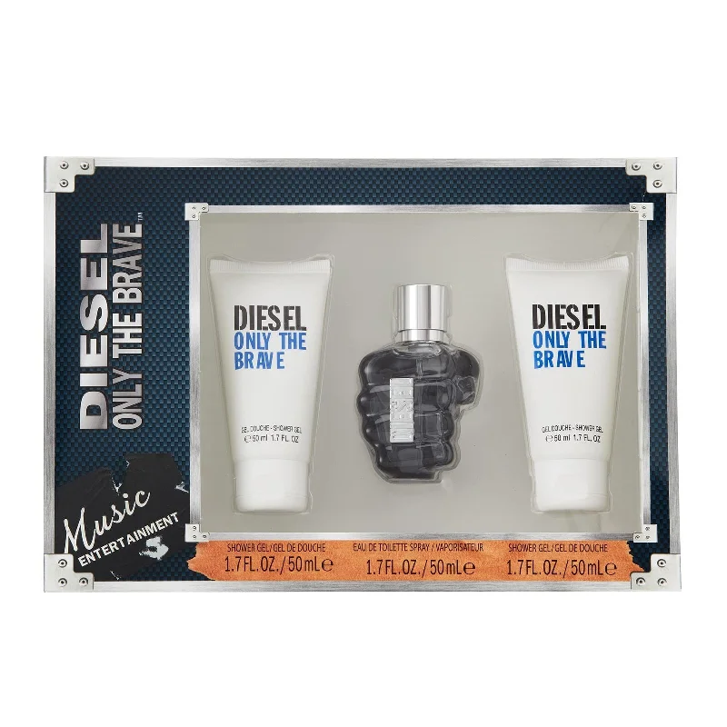 Diesel Only The Brave Gift Set for Men 3 PC 1.7 oz EDT