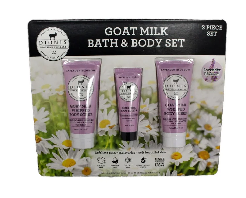 Dionis Goat Milk Bath & Body Lavender Blossom 3 Piece Set