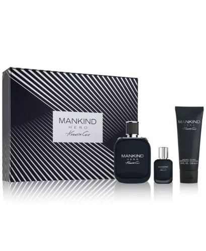 Kenneth Cole Mankind Hero Gift Set for Men 3 Piece 3.4 EDT, Body Wash