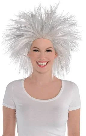 high-quality human hair wigs for natural look -Crazy Silver Wig | Adult