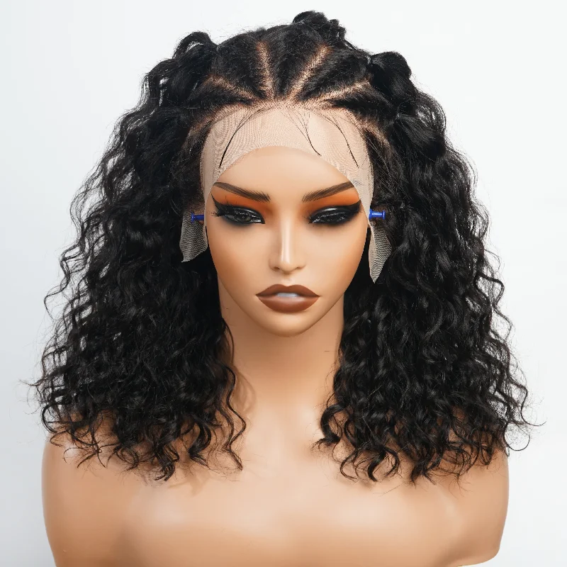 trendy pixie wigs for youthful vibes -Curly Hair Transparent Lace Front Wig 13*4/4*4 Lace Frontal Clear Lace Wigs-Amanda Hair