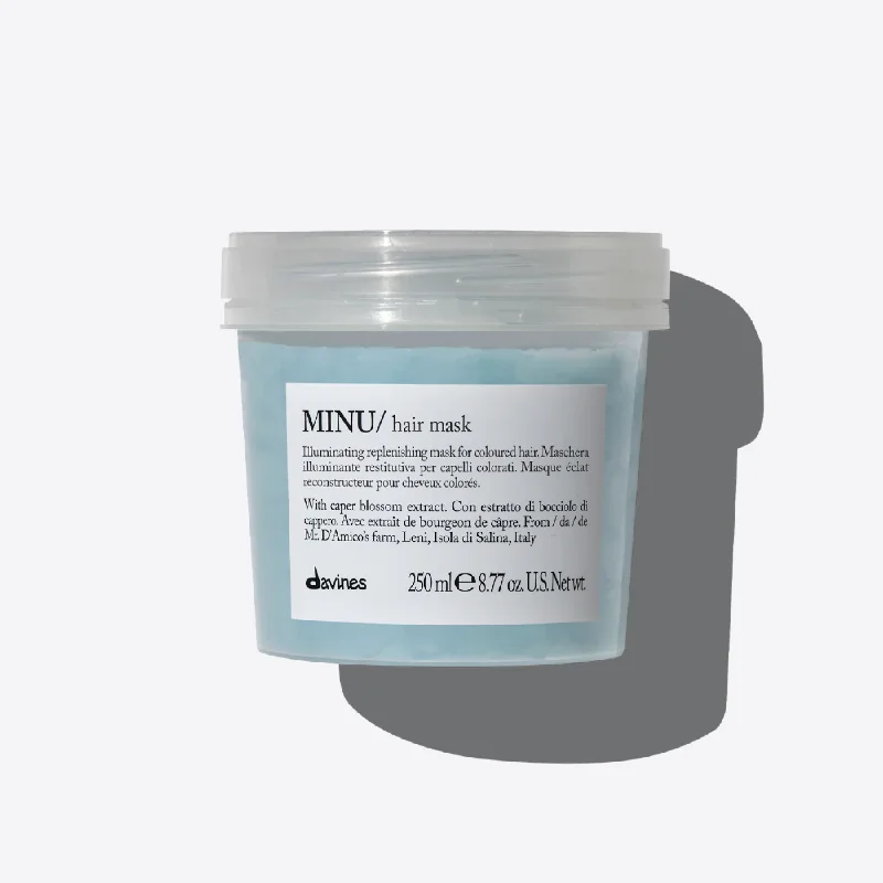 anti-frizz products for curly hair-DAVINES MINU HAIR MASK FOR COLOURED HAIR 250ML