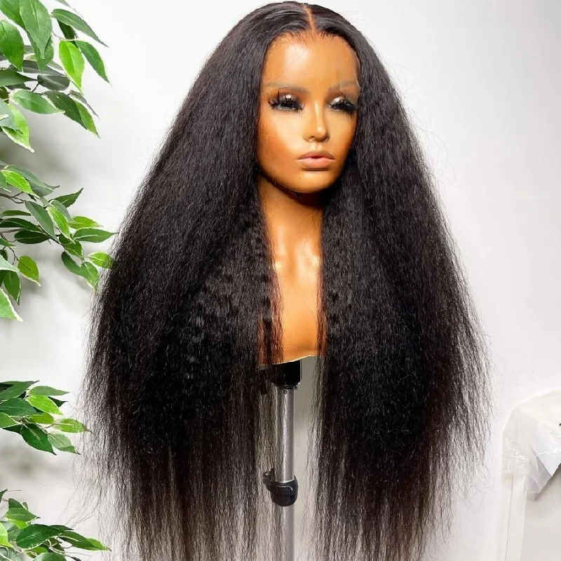 wigs for women with medium hair for versatility -FLASH SALE $99: 13x4 Kinky Straight HD Transparent Lace Front Wigs-Amanda Hair