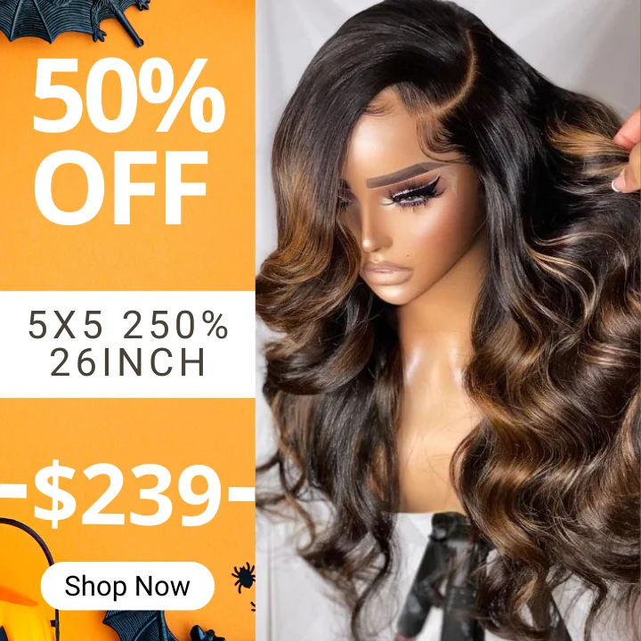 trendy short wigs for bold and chic styles -Glueless Body Wave Balayage Light Brown Transparent Lace Wigs-Clearance Flash Sale