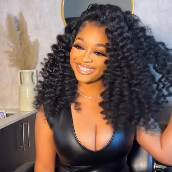 braided wigs for fashionable and protective styles -Glueless Loose Deep Wave  Clear Transparent Lace Front Wigs For Women-Amanda Hair