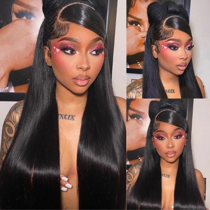 glueless wigs for a quick and easy fit -Glueless Straight 13x4 Lace Front / 6x4.5 Closure Transparent Lace Wigs Pre Plucked Hairline-Amanda Hair