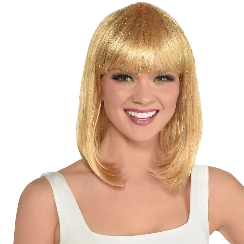 natural-looking wigs for everyday convenience -Gold Long Bob Wig Adult/Child | 1ct